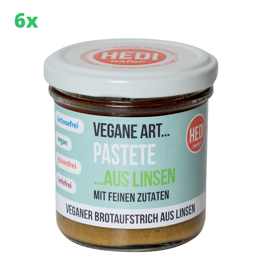 6x-Hedi-Vegane-Art-Pastete-aus-Linsen-140g - Tolle vegane Biolebensmi,  14,66 €