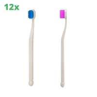 12x kempii Bambuplast Zahnbürste für Erwachsene