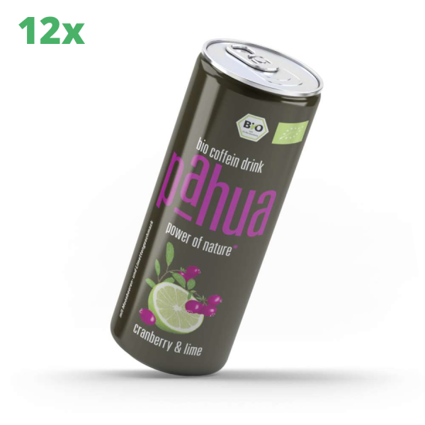 12x Pahua Coffein-Drink Cranberry & Lime 250 ml - inkl. Pfand