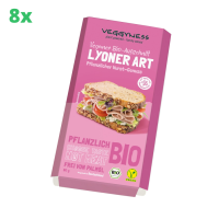 8x Veggyness Veganer Bio-Aufschnitt Lyoner Art 80 g