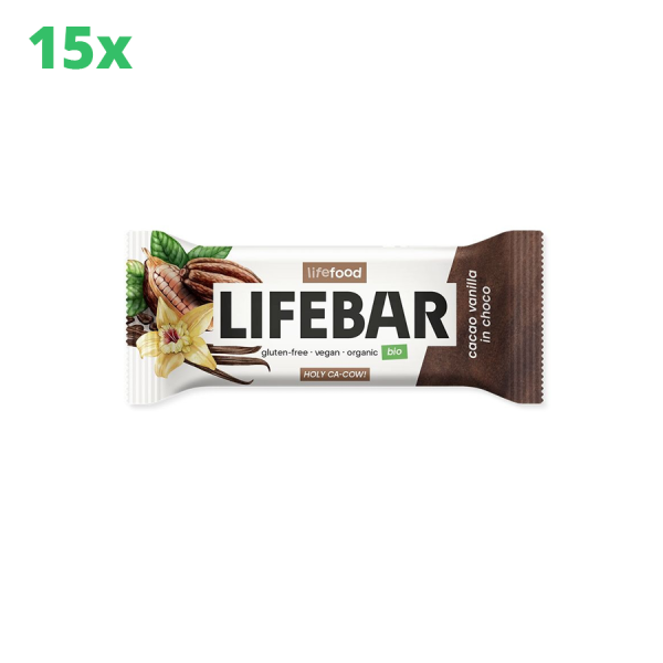 15x Lifebar InChoco Kakao Vanille Roh 40 g