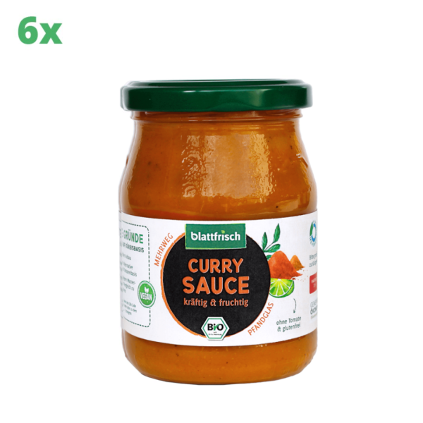 6x Blattfrisch Bio-Curry Sauce (Pfandglas) 250 ml