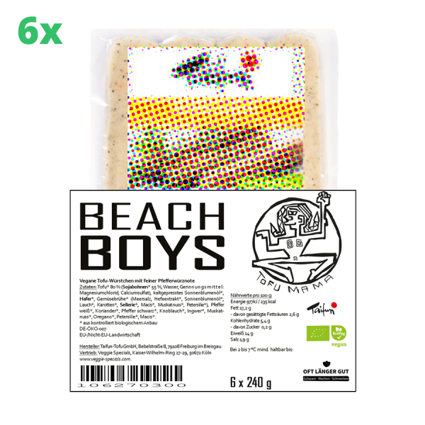 6x TOFU MAMA Beach Boys Bratw&uuml;rstchen 240 g